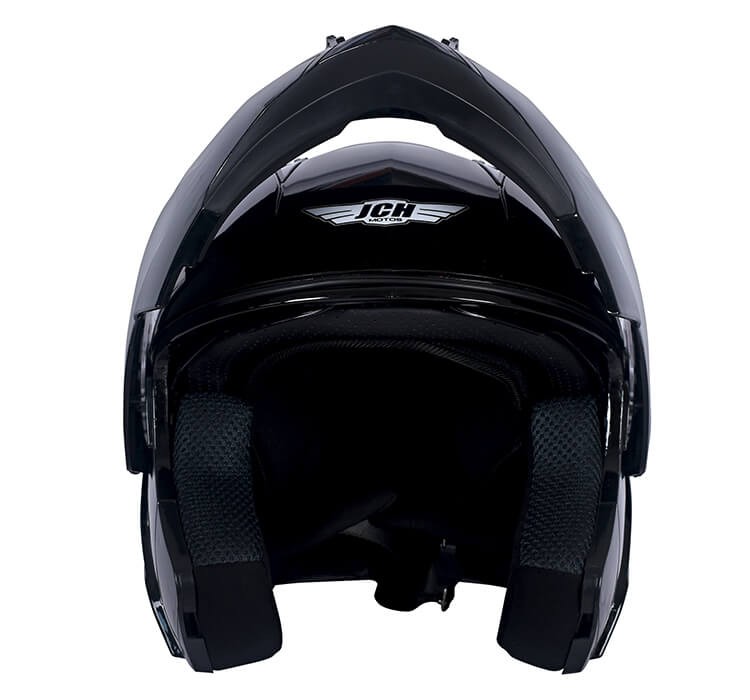 Vista frontal de CASCO ABATIBLE JH MOTORS / DOBLE VISOR / NEGRO MATE