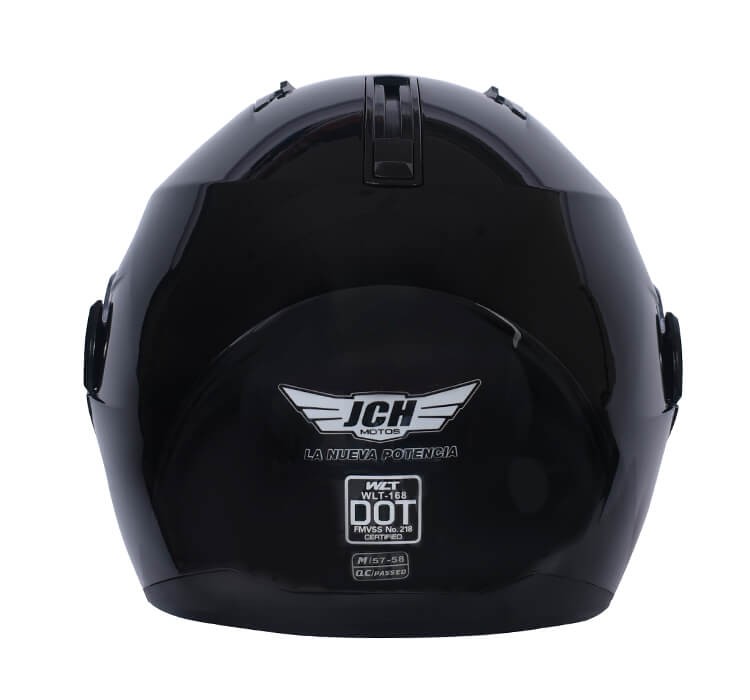 Vista trasera de CASCO ABATIBLE JH MOTORS / DOBLE VISOR / NEGRO MATE
