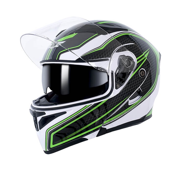 Vista diagonal de CASCO INTEGRAL JH MOTORS BLANCO