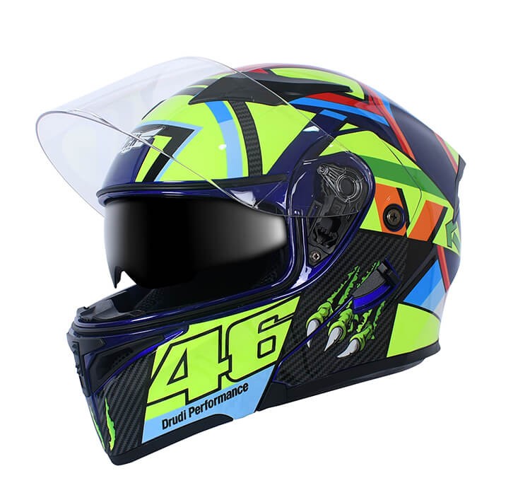 Vista diagonal de CASCO INTEGRAL JH MOTORS AZUL