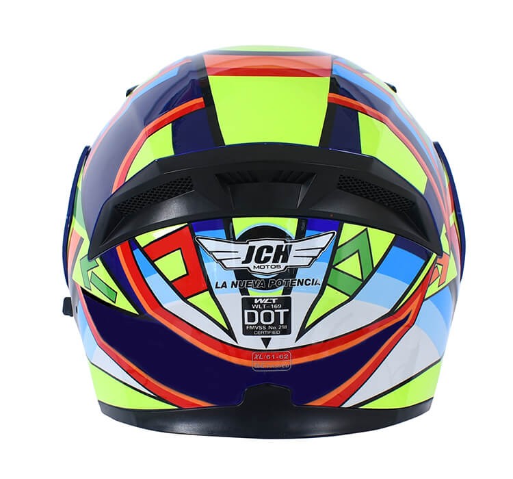 Vista trasera de CASCO INTEGRAL JH MOTORS AZUL
