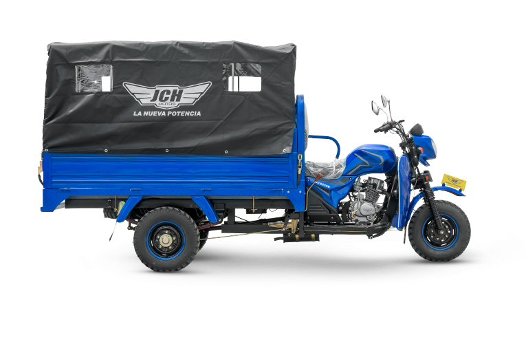 Moto carguero JH 250E de color azul