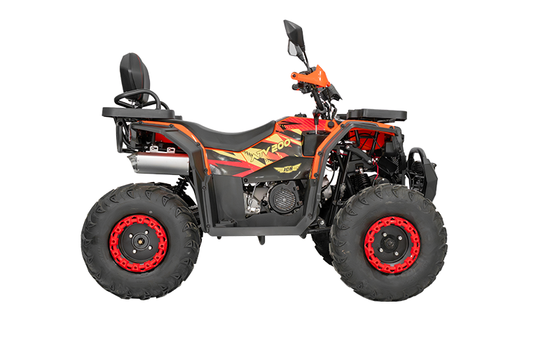 Cuatrimoto ATV 200 naranja con rojo
