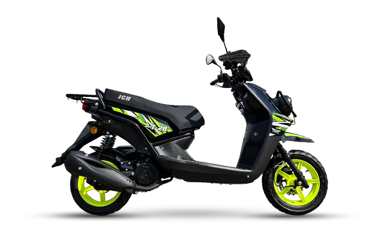 Moto Scooter T-28 JH de color verde con negro