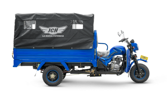 Moto carguero JH 250E de color azul