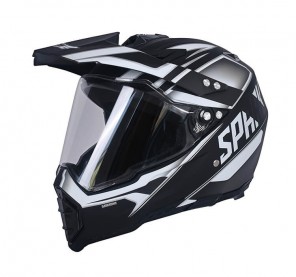 CASCO MOTOCROSS JH MOTORS  BLANCO / NEGRO MATE